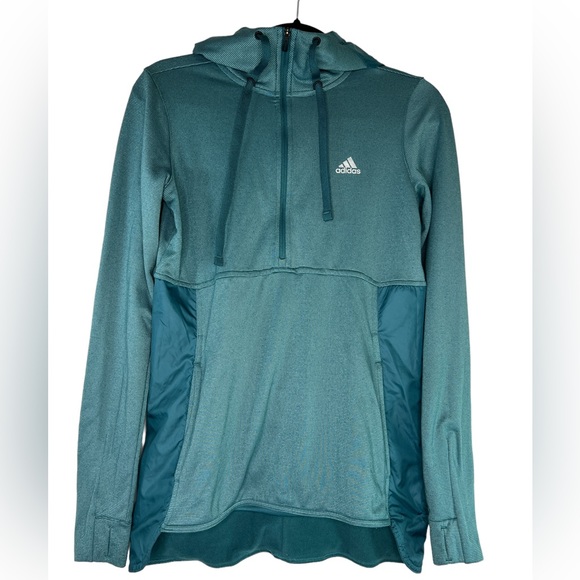 Adidas Climawarm Pullover Hoodie  Womens Size Small Teal - Picture 1 of 4